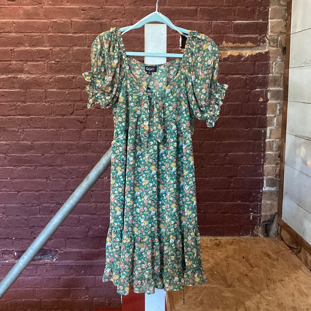 Gigio Green Floral Print Dress
